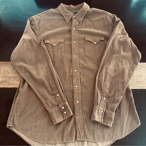 Polo Ralph Lauren's Men’s Corduroy Western Pearl snap shirt. XL